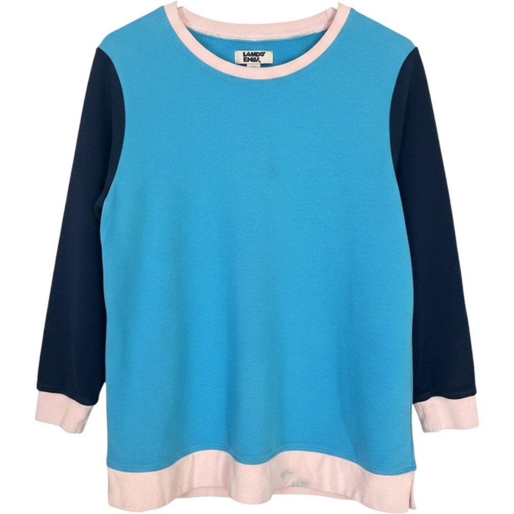 Lands End turquoise and navy blue serious sweats size 10–12